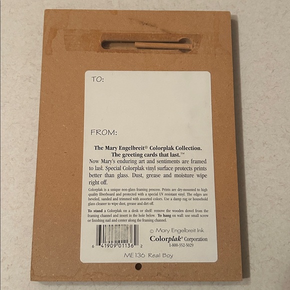 Mary Engelbreit "Real Boy" Plaque Wood Colorplak Collectible 1990 Pinocchio - Picture 3 of 17